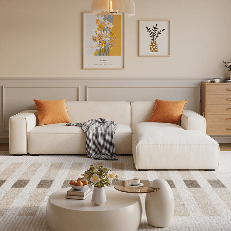 Trendy L-Shape Tear Resistant Sofa Chaise for 3-seater with Square Arm and 1 Chaise thumbnail 6