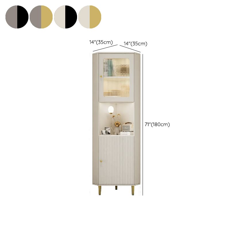 Grey/Beige Engineered Wood Utility Cabinet with Illuminating in a Modern Style thumbnail 16