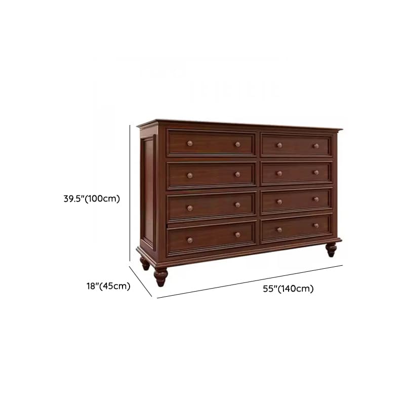 Cocoa Retro Ash Wood Double Dresser/Lingerie Chest/Bachelor Chest with 9/7/8 Drawers in Horizontal/Vertical Orientation thumbnail 11