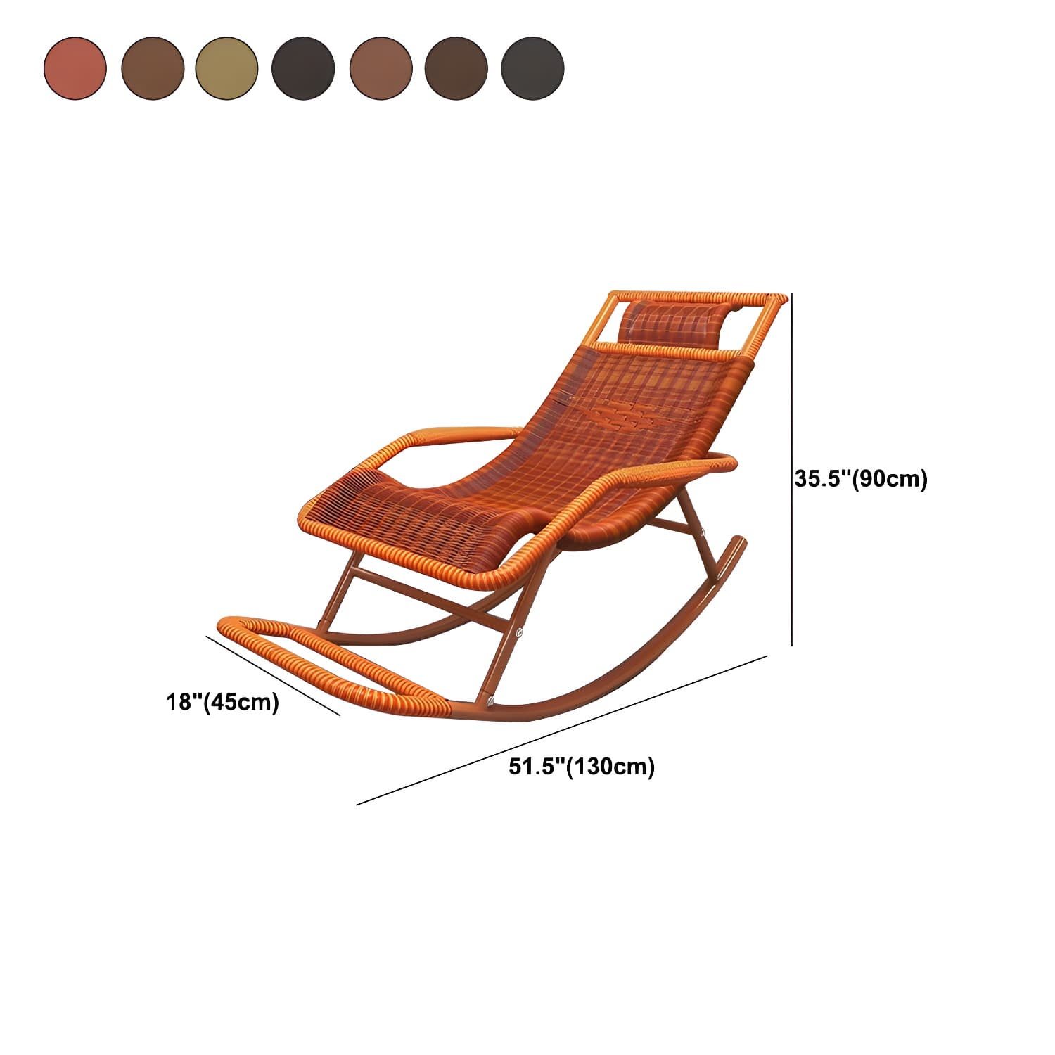Modern Rattan Rocker Chair Reclining Rocking Chair for Home Decor - image 11