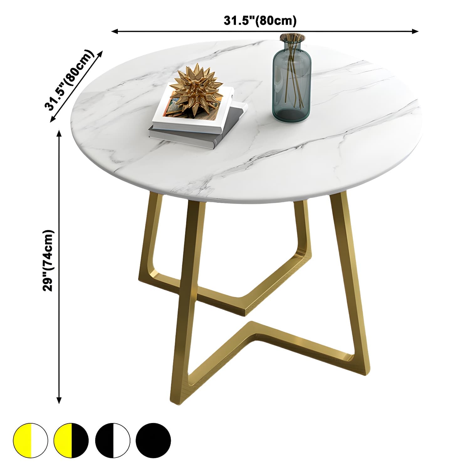 Contemporary Round Dining Table Sintered Stone Dining Table for Dining Room thumbnail 10