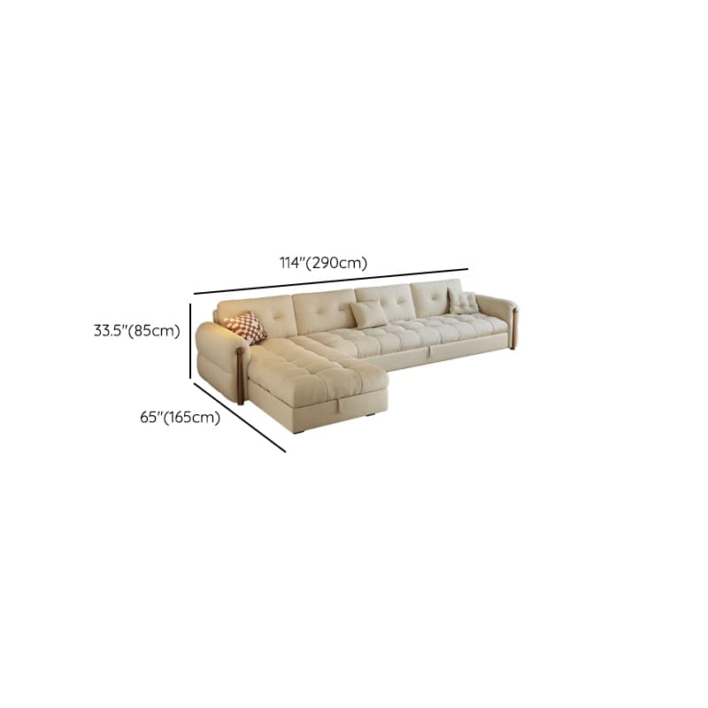 L-Shape/Straight Sofa/Sofa Chaise with Under-seat-storage, Left Hand Facing Orientation, Round Arm, and Button-tufted Details thumbnail 13