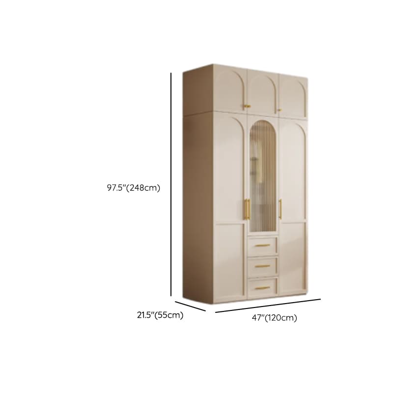 Simplistic White Detached Almirah with 3 Drawers, Interior Shelves, and Hinged Door thumbnail 23