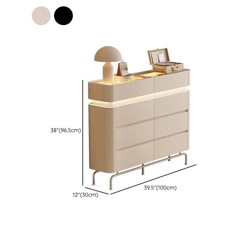 Simplistic Hardwood Double Dresser with 8 Horizontal Drawers and LED Lights thumbnail 18