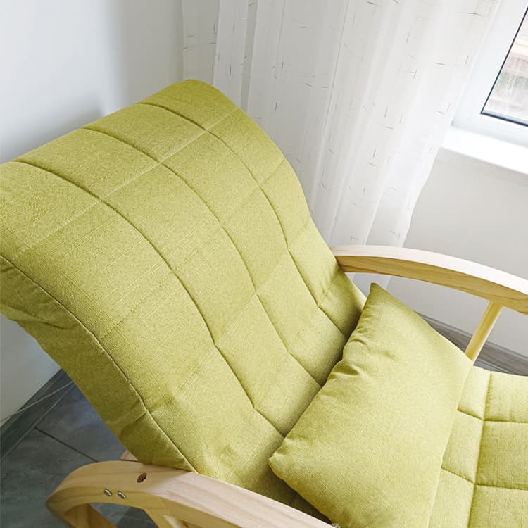 Modern Upholstered Rocking Chair with Removable Cushions - Stylish Pine Frame and Included Pillow thumbnail 14