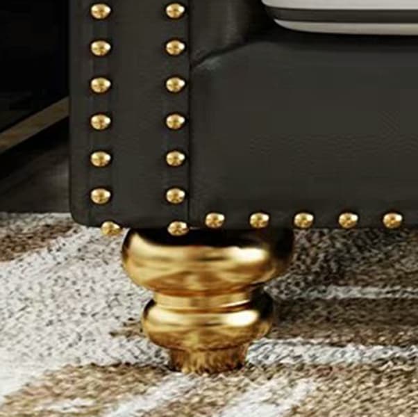 Glam Eco-Leather Flared Arm Sectional Sofa in Large Size with Nailhead Trim thumbnail 14