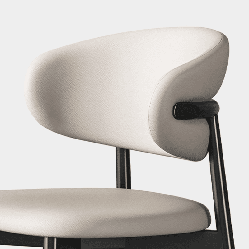 Simplistic Dinette Upholstered Armless Chair with Steel Legs, Low Back, and Foot Pads thumbnail 10