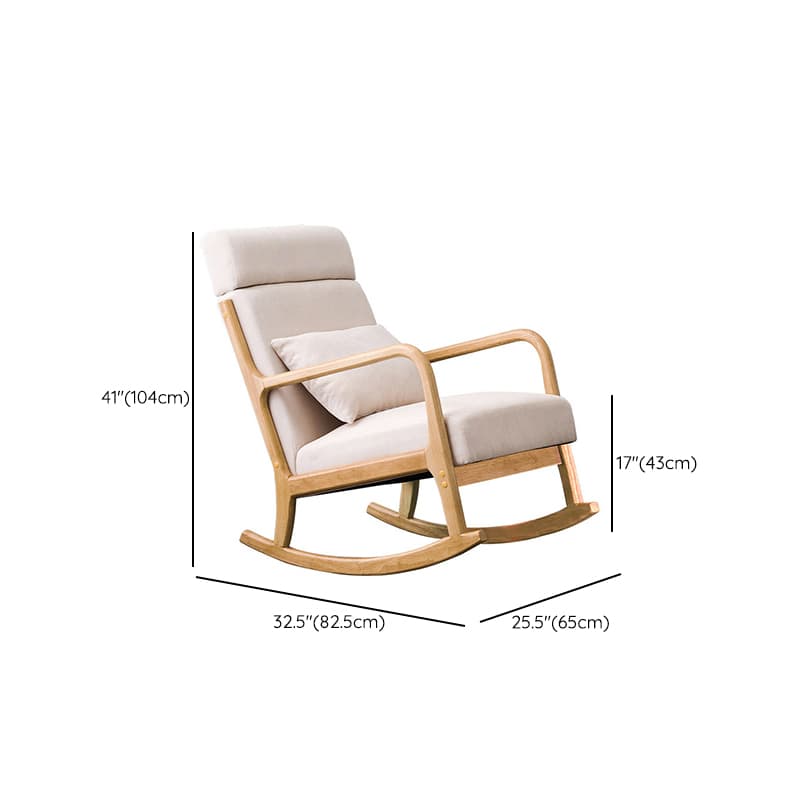 Nordic Natural Cotton Stationary Rocking Couch Chair with Back thumbnail 29
