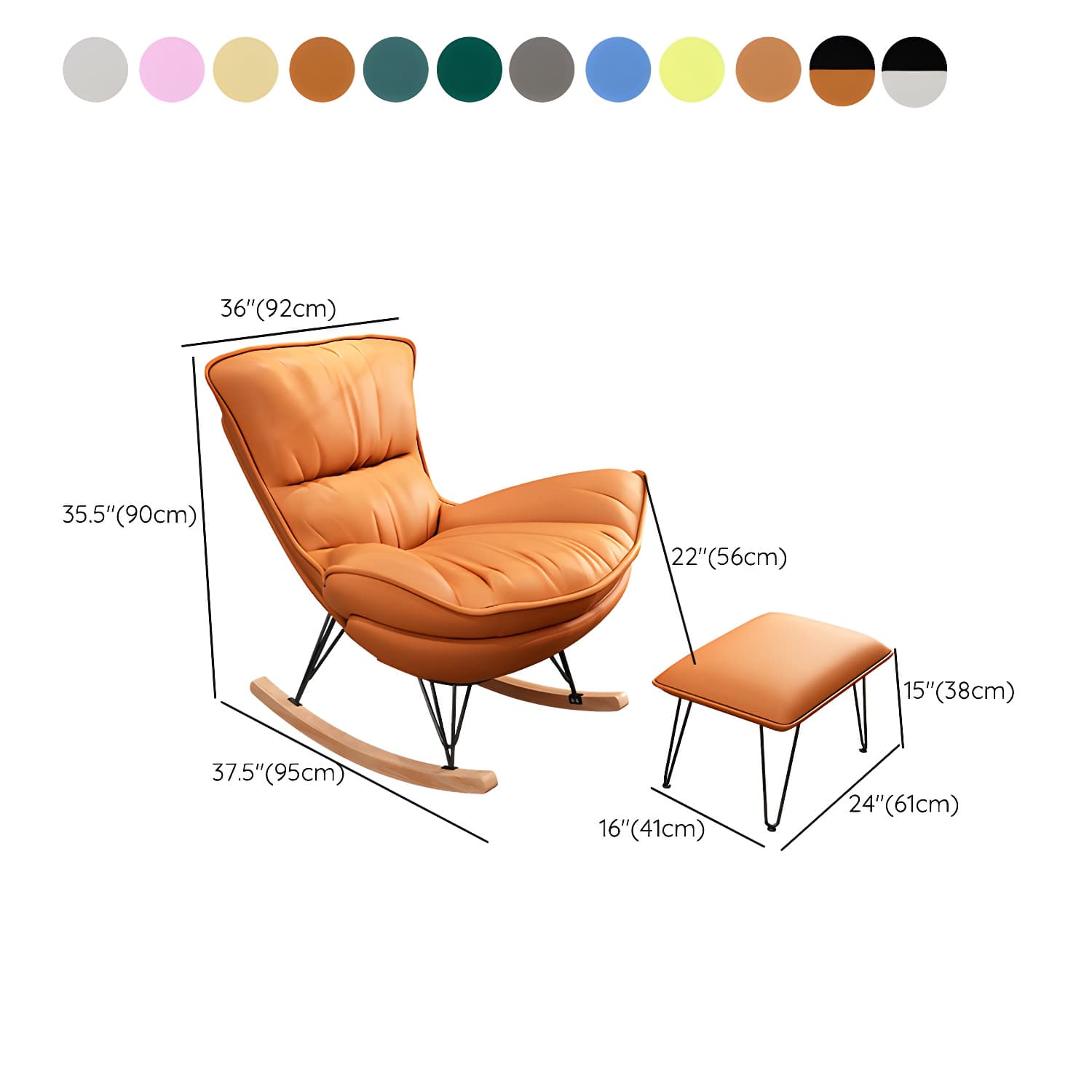 Modern Style Rocking Chair Indoor Sofa Rocking Chair for Living Room thumbnail 17