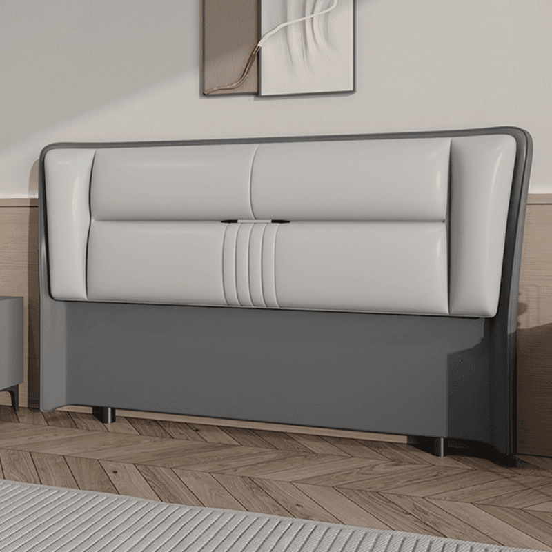 Trendy Wingback Headboard with No Distressing in Natural Wood, Rectangle Shape for Full/Queen Bed with Sponge Upholstery and Standard Height thumbnail 10