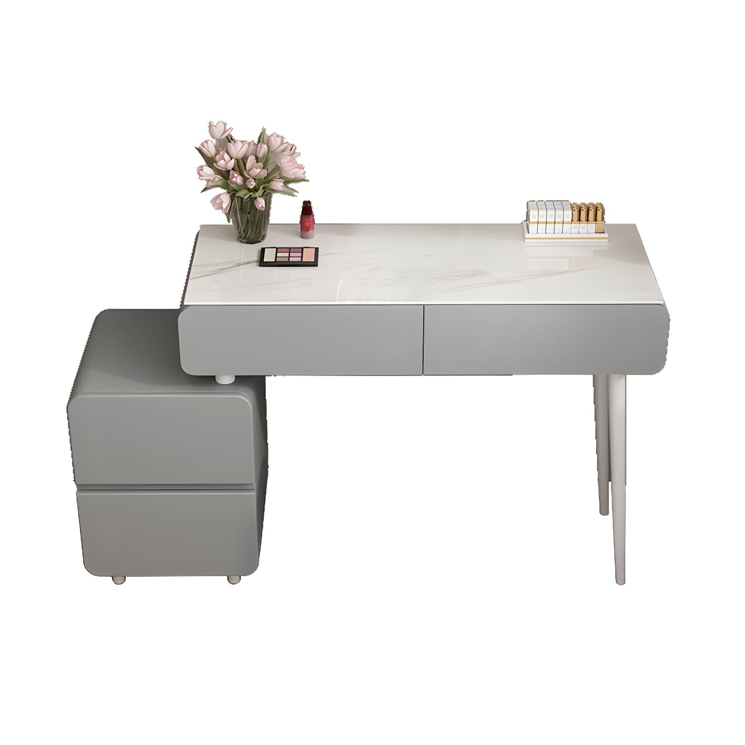 Modern Slate and Wooden Vanity Dressing Table Set with 4 Drawers thumbnail 12