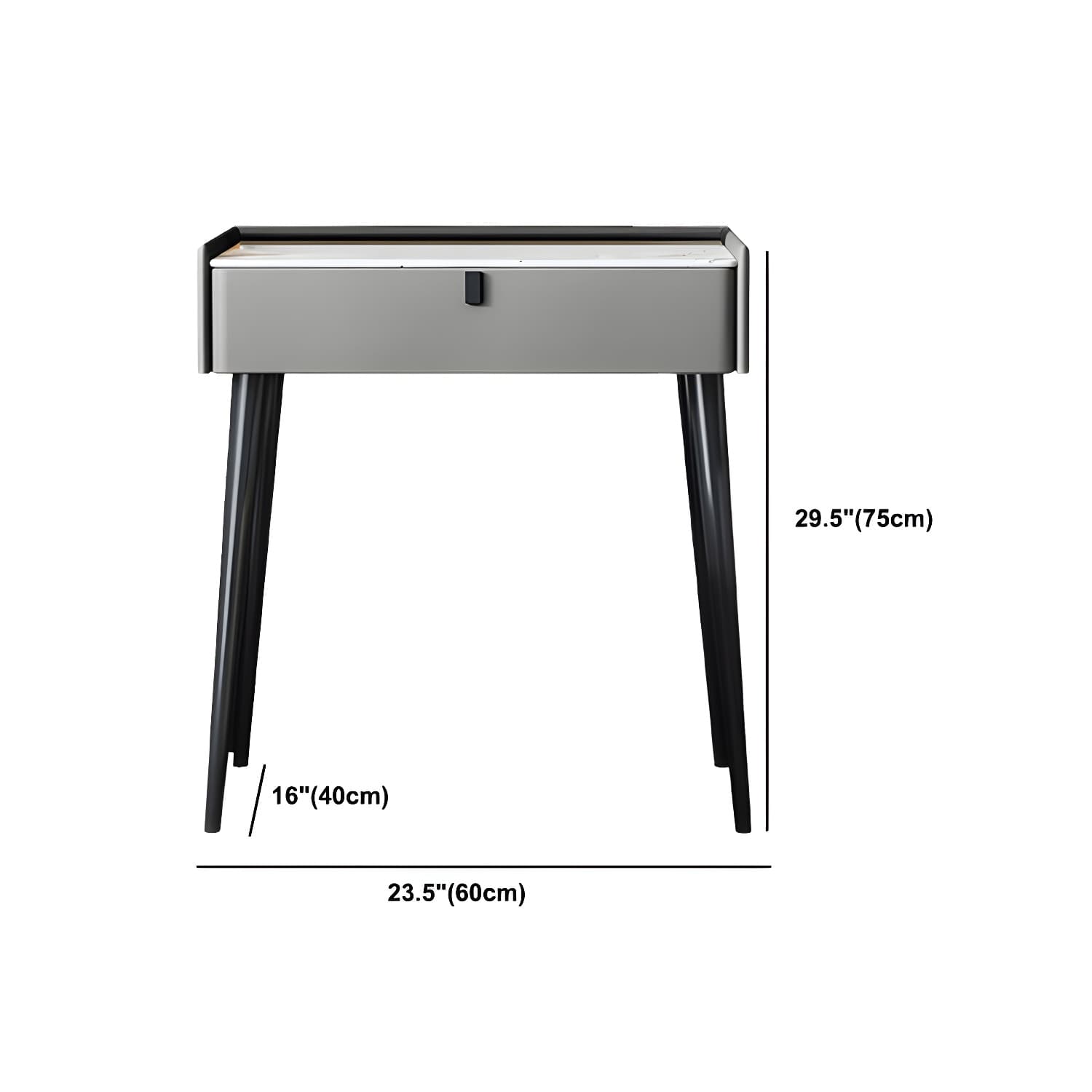 1/3 Drawers Vanity Set with Stool Modern Stone Top Dressing Table thumbnail 14