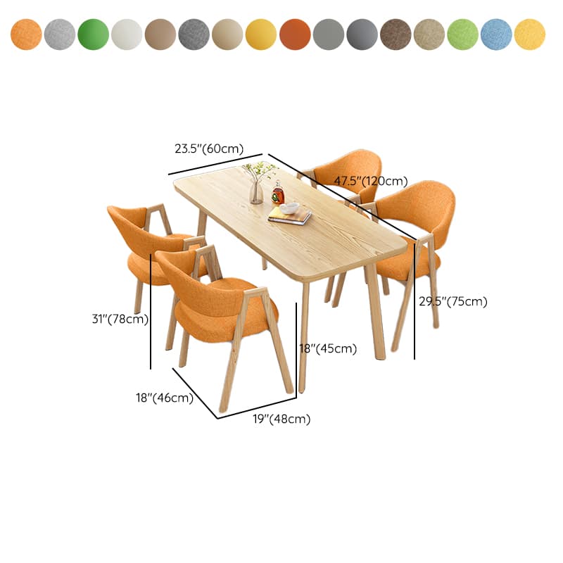 Casual Dining Table Set with Natural Wood Finish, Reclaimed Wood Top, and Seating for 4 Chairs thumbnail 19
