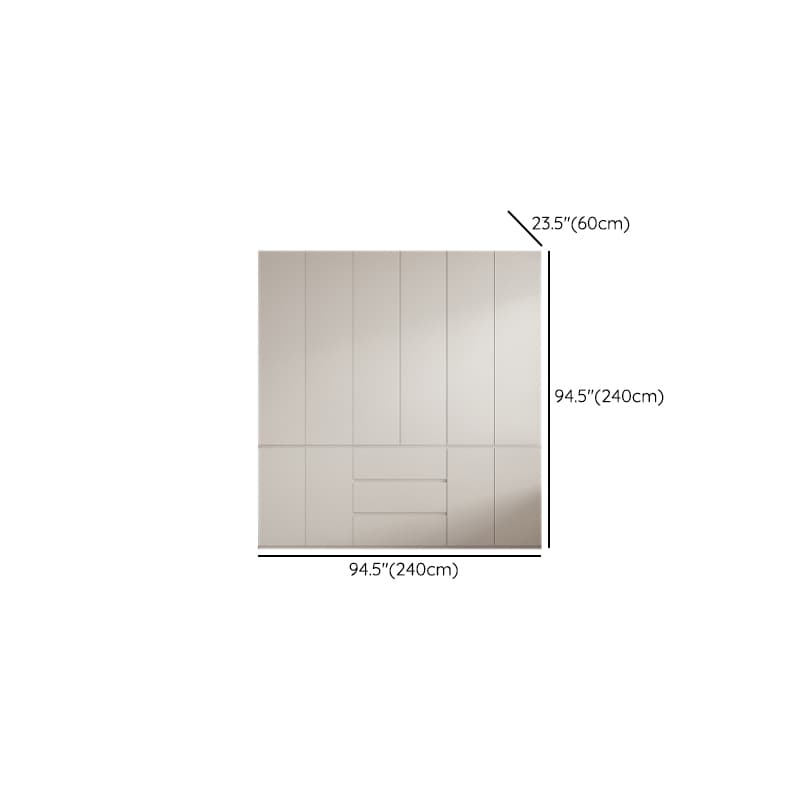 White Modish Manufactured Wood Armoire Cabinet with Soft Close Drawer, Soft Close Door, Interior Shelves, and Clothing Rod thumbnail 15
