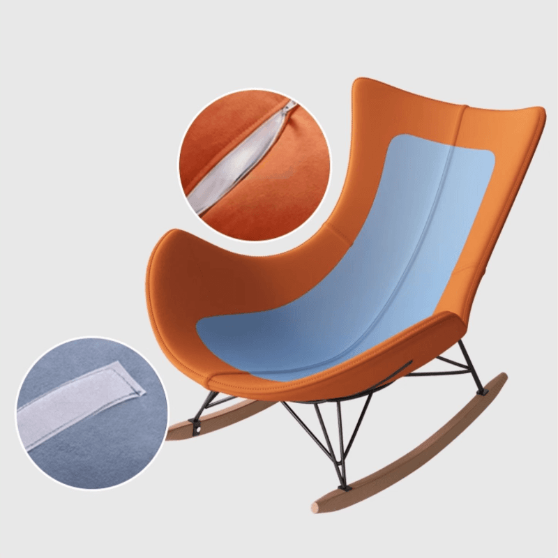 Stationary Rocking Chair with Flared Arm and Rear Support thumbnail 15