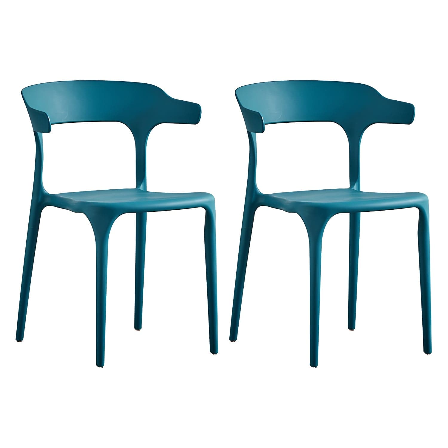 Home Modern Side Chair Stackable Open Back Plastic Dining Room Chair Set thumbnail 2
