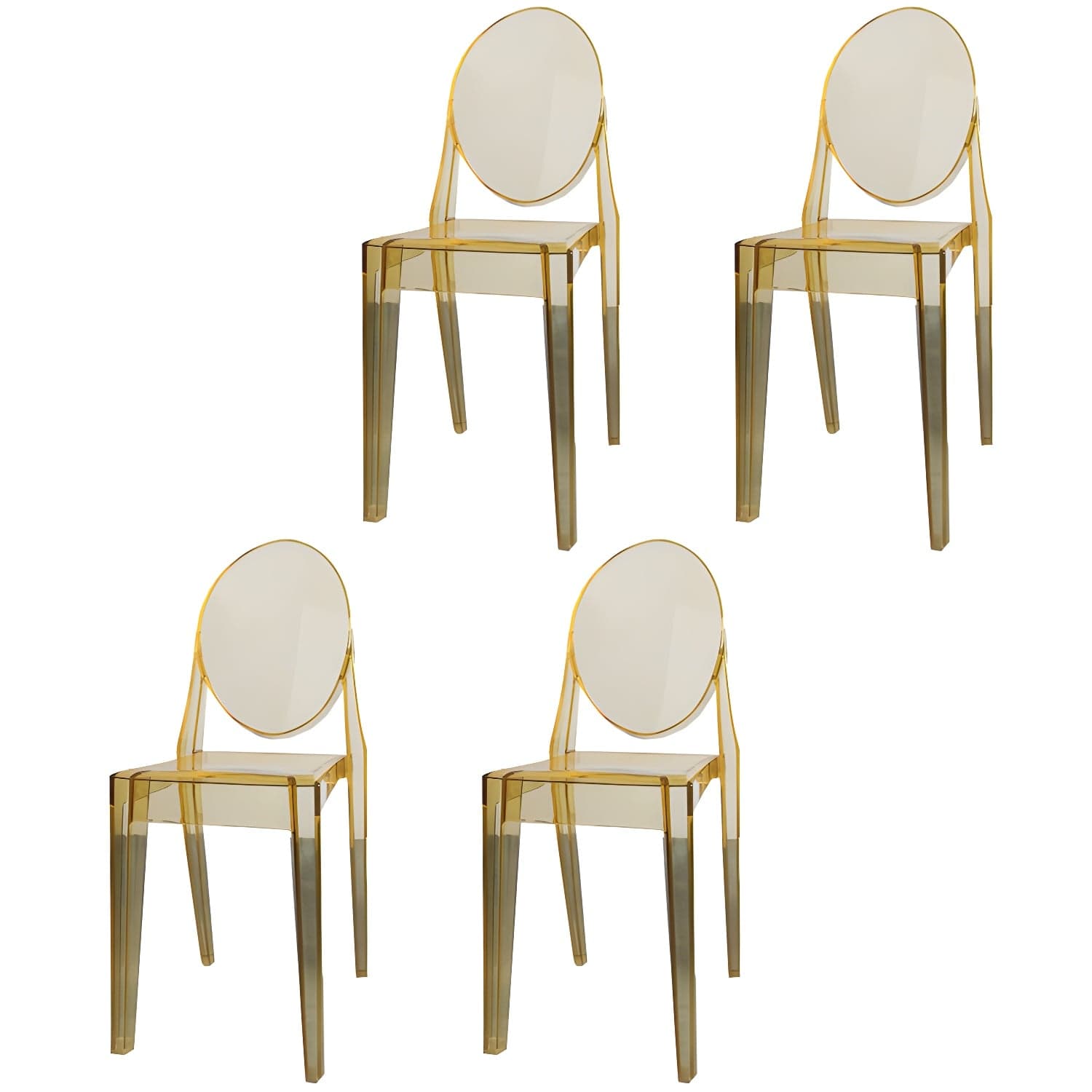 Scandinavian Winehouse Plastic Side Chair Transparent Open Dining Chair (Set of 4) thumbnail 17