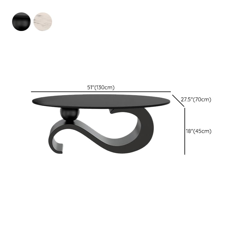 Minimalist Elliptical Rock Nesting Accent Table with Abstract Base thumbnail 11