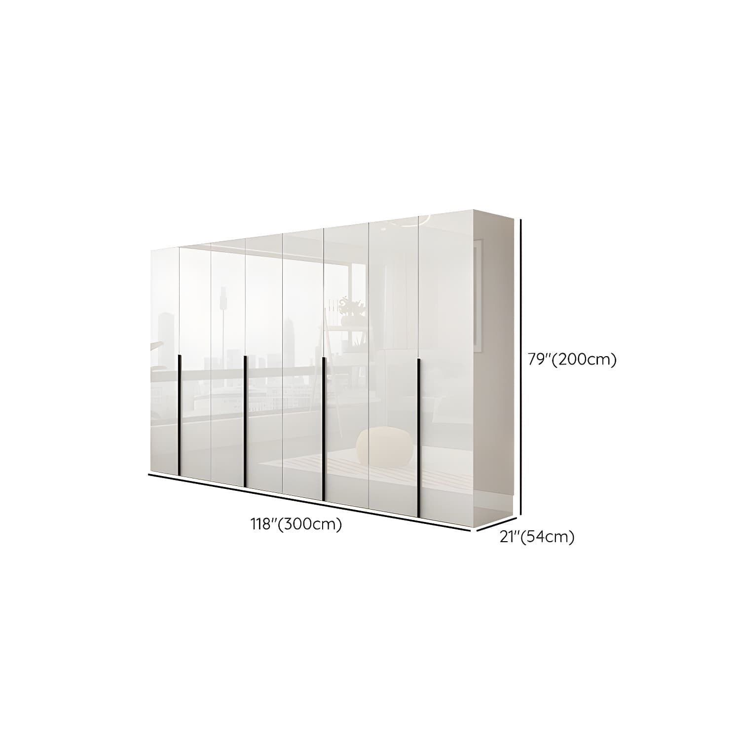 Hinged Wardrobe Armoire with Shelves White Wardrobe Closet for Home thumbnail 18