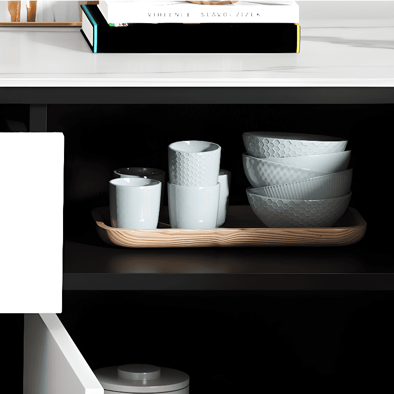 Versatile Sideboard with 2/3 Drawers, Closet Cabinet, Standard/Narrow/Wide Sizes, 3/Two Internal Shelves, Drawer Storage, Manufactured Wood/Stone Countertop, and 4/2/3 Doors thumbnail 13