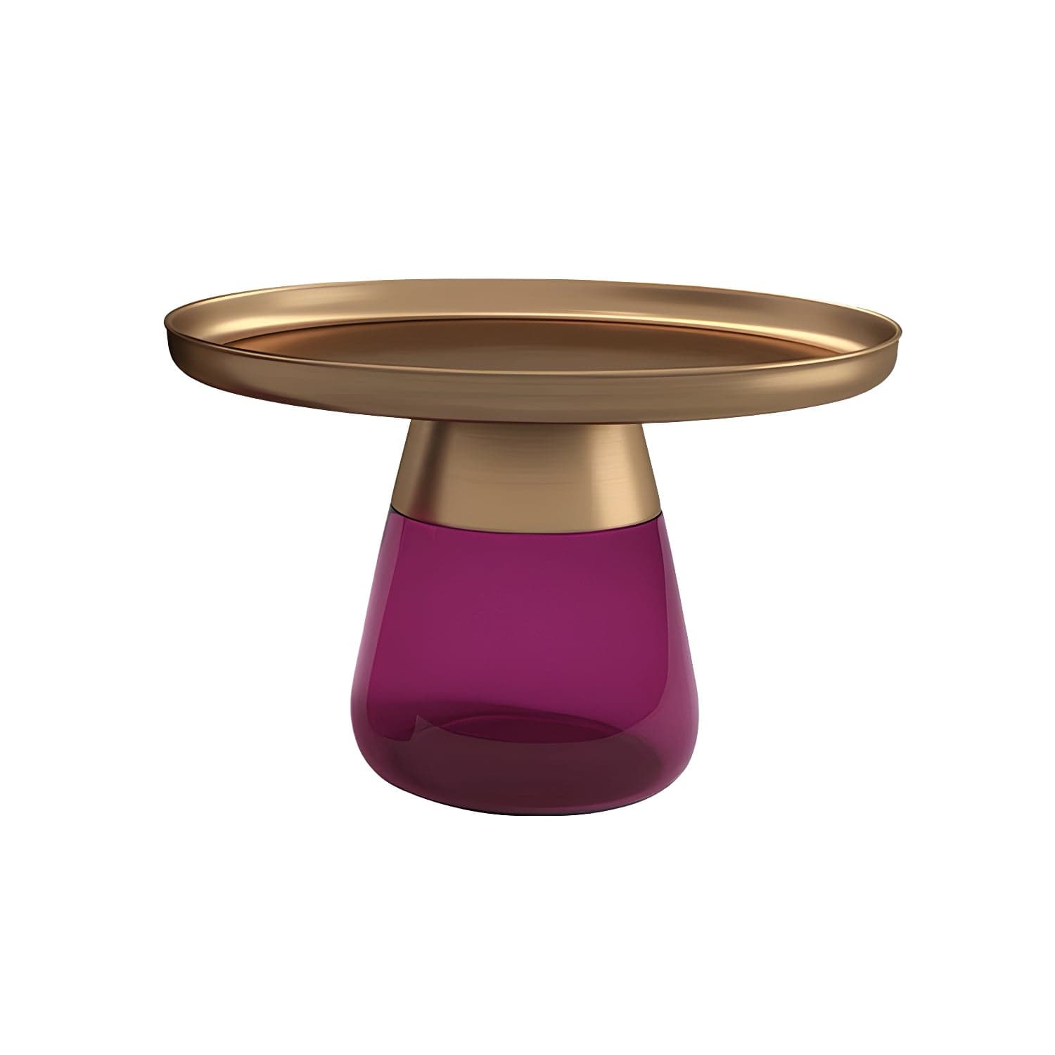 Mid-Century Modern Pedestal Glass Round Storage Single Coffee Table thumbnail 4