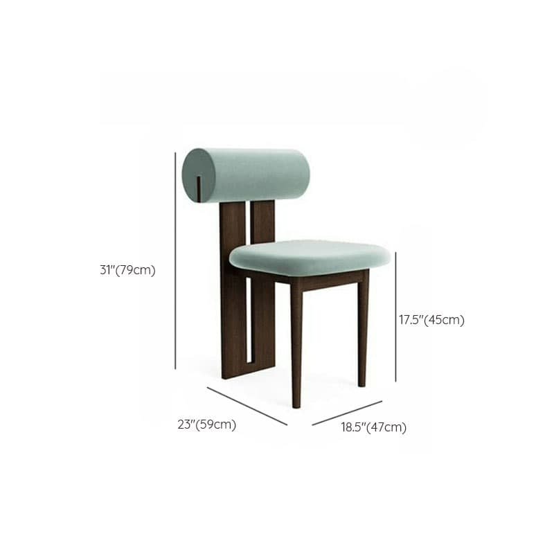 Modern Upholstered Armless Kitchen & Dining Chair, Open Back, Wood Ash, 1 Piece thumbnail 32