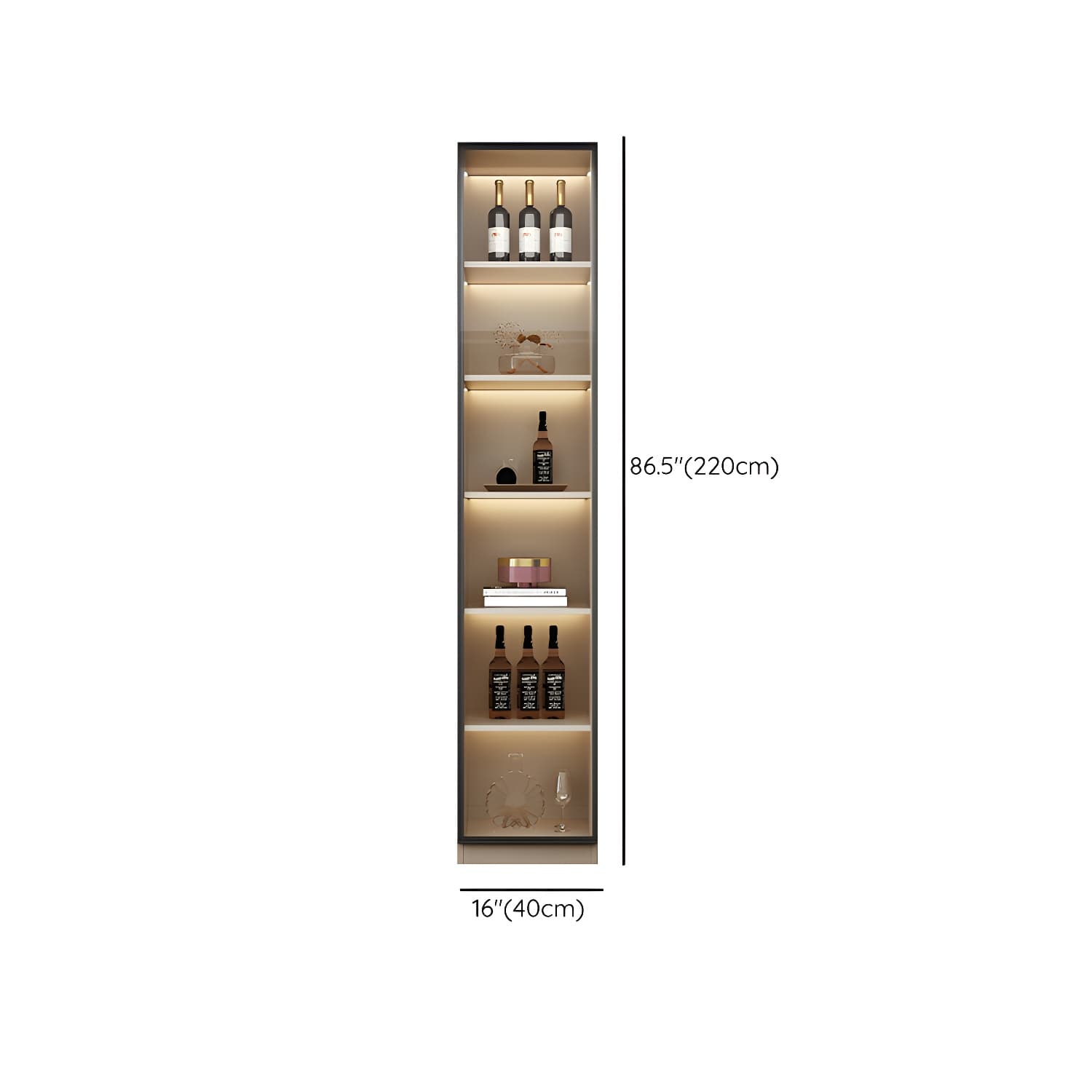 Contemporary Champagne Engineered Wood Shelves Included Sideboard with Doors thumbnail 12