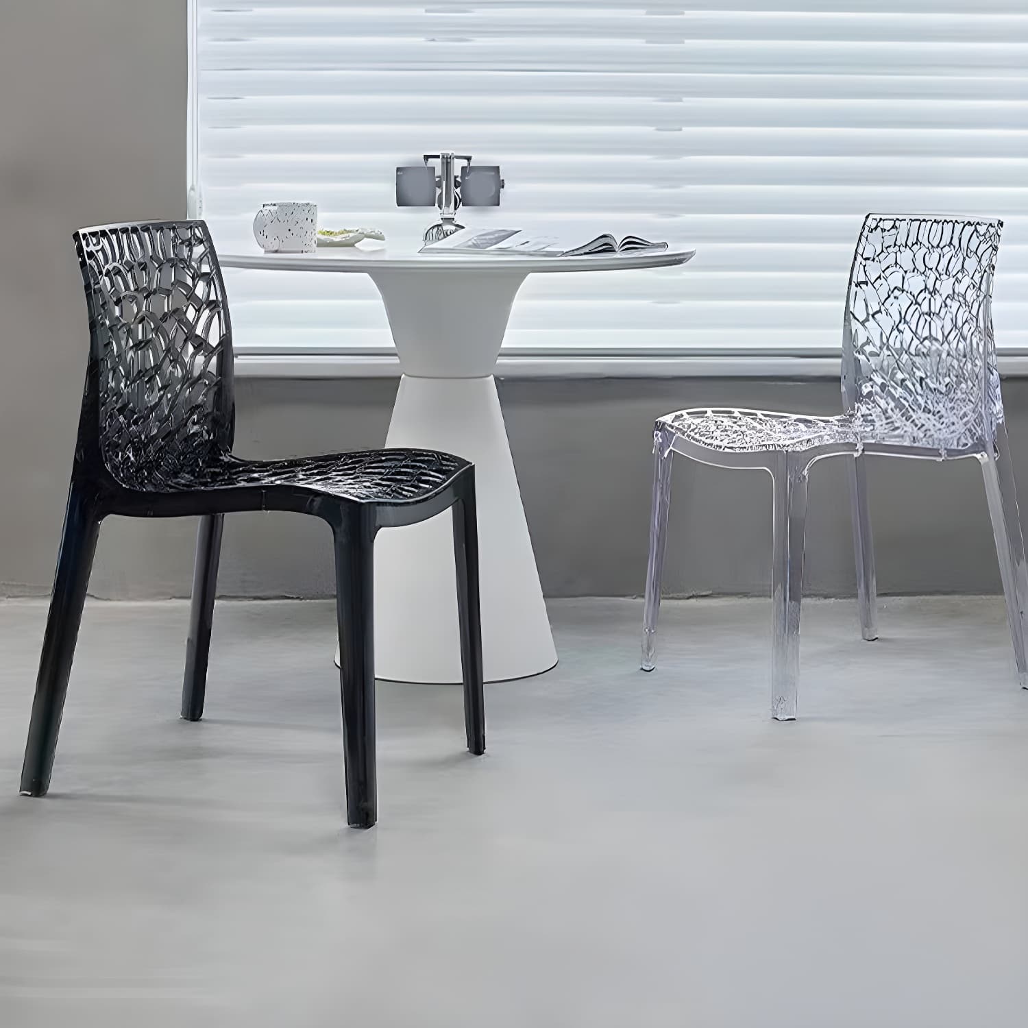 Scandinavian Style Plastic Side Chair with Armless Design Suitable for Kitchen & Dining thumbnail 9