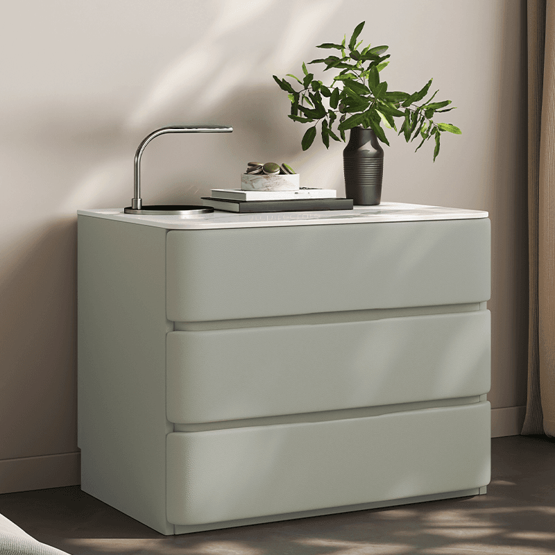 Art Deco Nightstand With Drawer Organization with 3 Drawers thumbnail 4