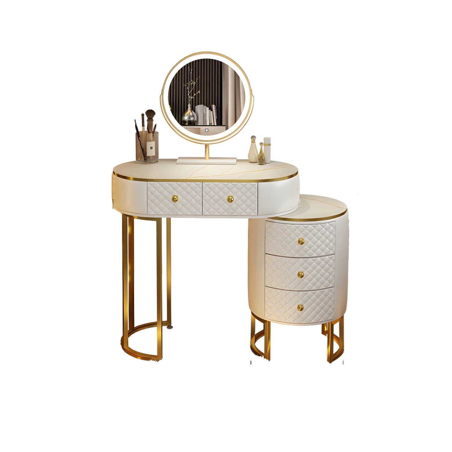 Scandinavian Wooden Vanity Dressing Table 29.9" H Bedroom Makeup Counter with Drawer thumbnail 15