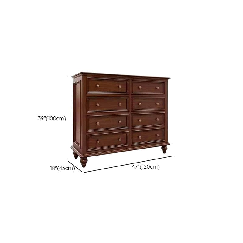 Cocoa Casual Ash Wood Double Dresser/Lingerie Chest with 9/8/6 Drawers, Horizontal/Vertical thumbnail 10