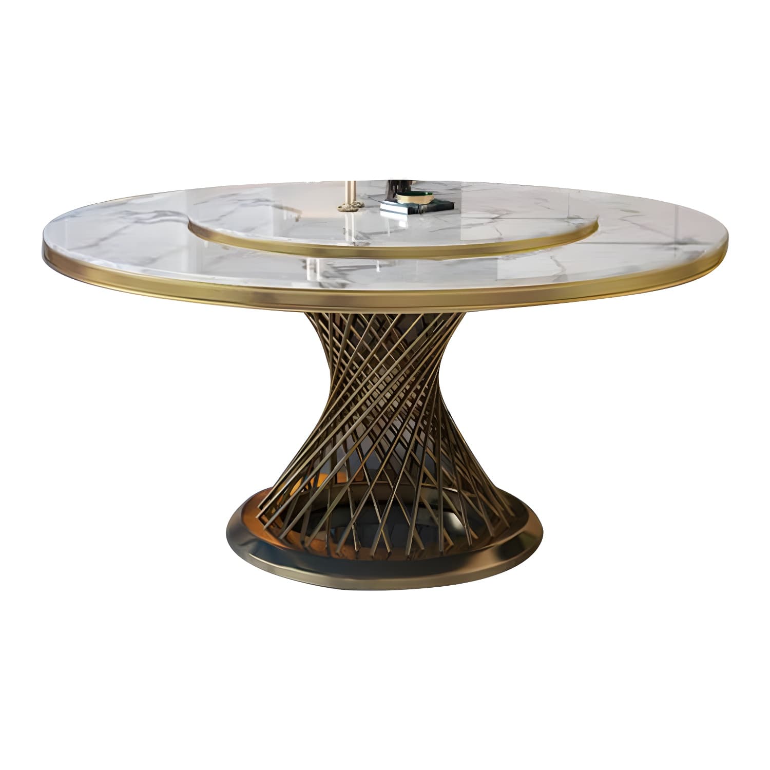 1/5/7/9 Pcs Dining Set with Round Marble Table and Padded Chairs thumbnail 6