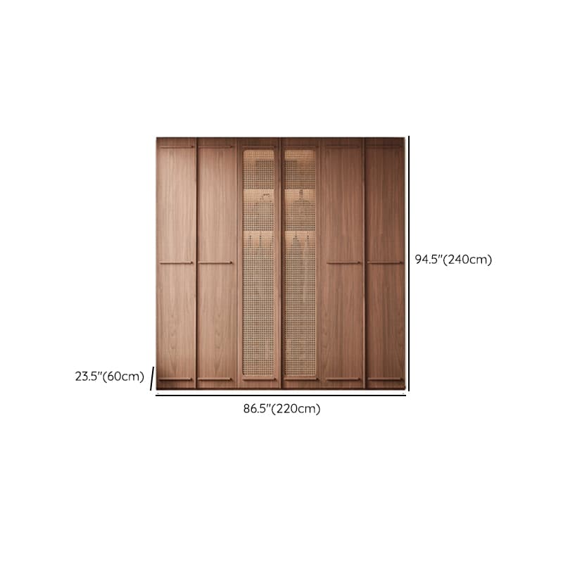 Simplistic Wood Color Timber Wardrobe Closet with Soft Close Door, Interior Shelves, and Hanging Rod thumbnail 16