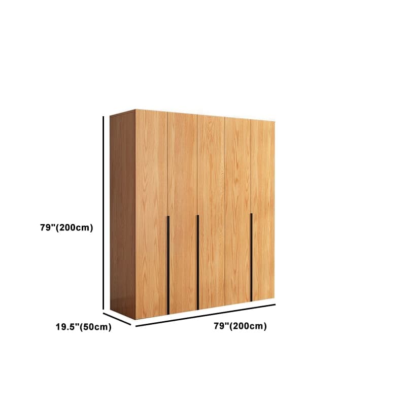 Natural Wood Freestanding Wardrobe Closet with Natural Doors thumbnail 14