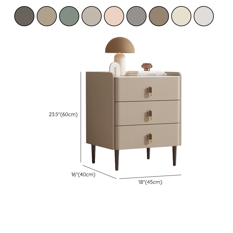 Modern Faux Leather Bachelor's Chest with Stone Countertop, 3 Drawers thumbnail 21