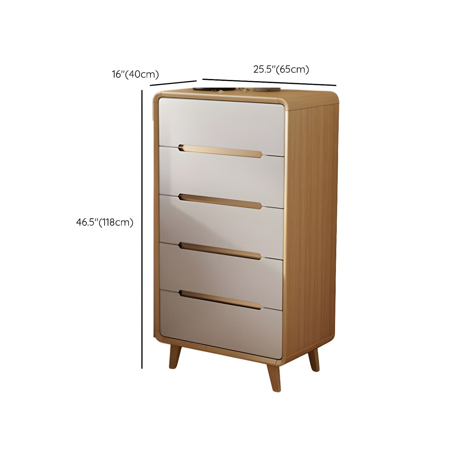 Modern Solid Wood Dresser with Narrow Profile and Drawers in Natural Finish thumbnail 30