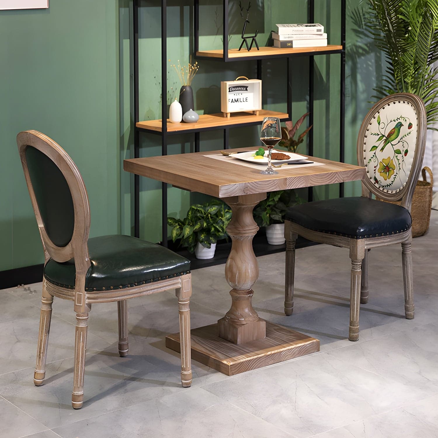 Standard Height 2 Seater Traditional Natural Pedestal Wood Kitchen Table thumbnail 4
