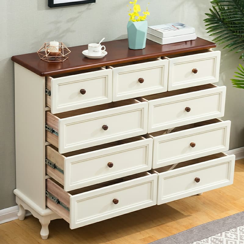 Solid Wood Countertop Storage Chest Traditional Style with Drawers thumbnail 9