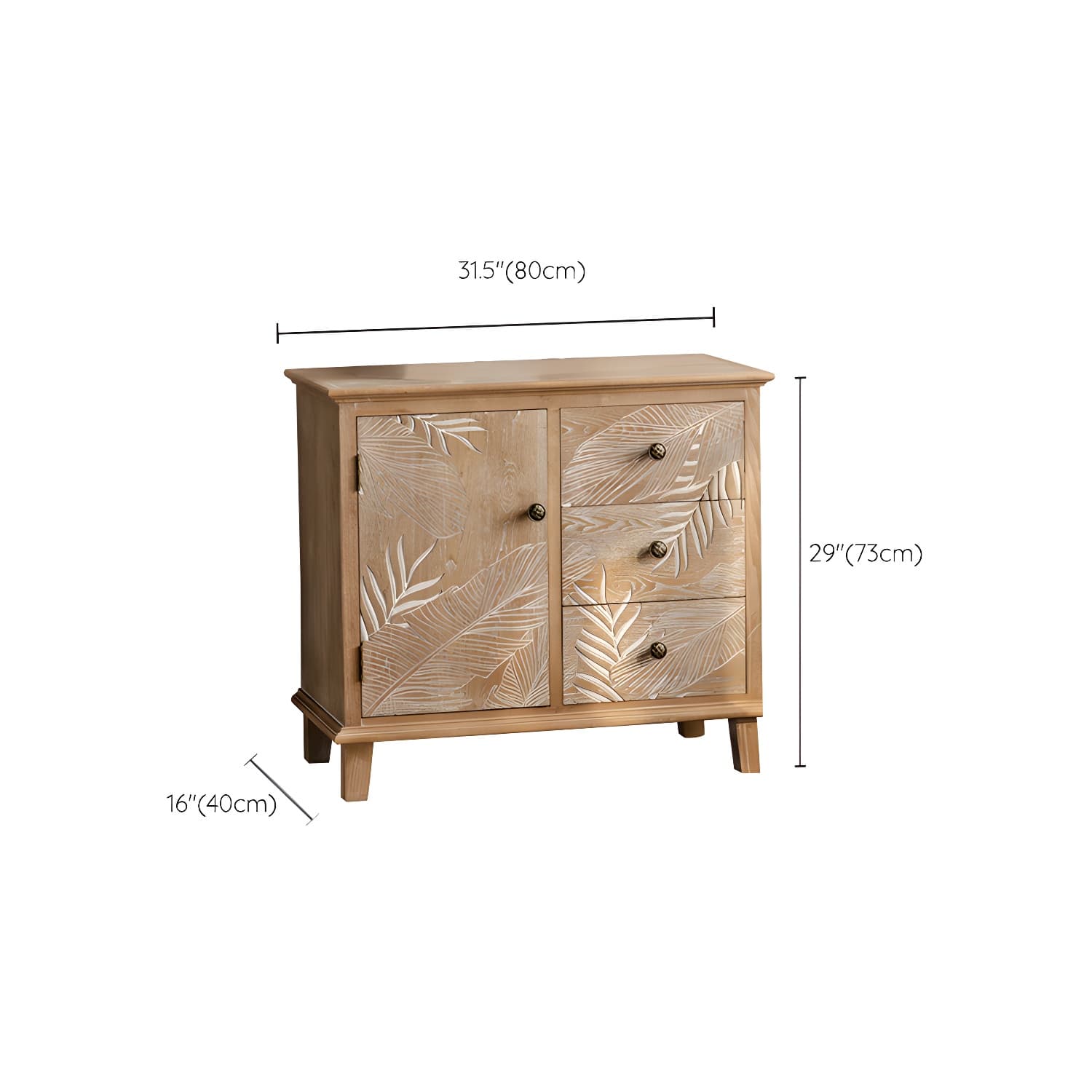 Modern Standard Storage Cabinet Solid Wood Cabinet with Drawer thumbnail 13
