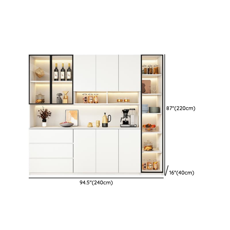 Modern White Wood Sideboard/Credenza 40cm Wide 220cm Tall - image 25
