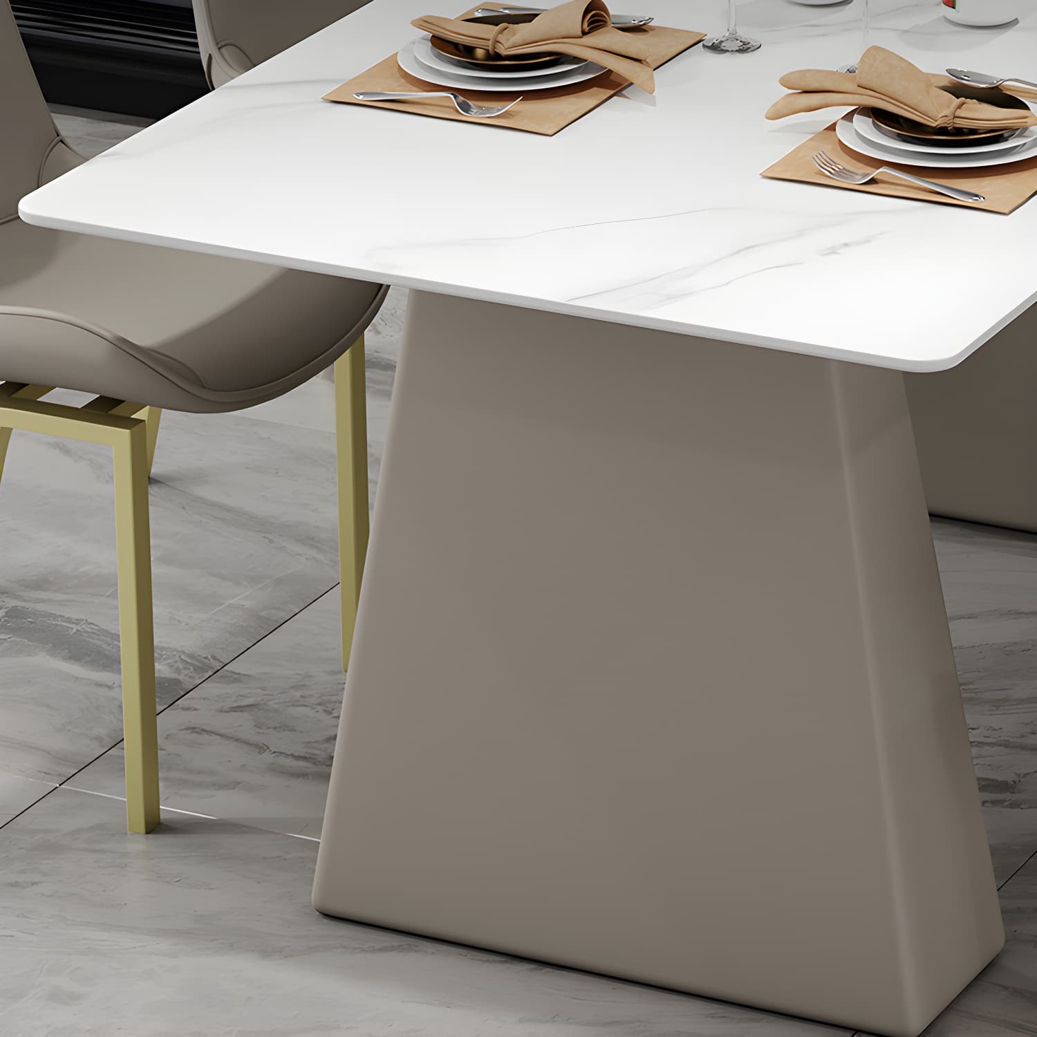 Modern Style Dining Set 1/5/7 Pieces Rectangle Stone Dining Table for Dining Room Kitchen thumbnail 8