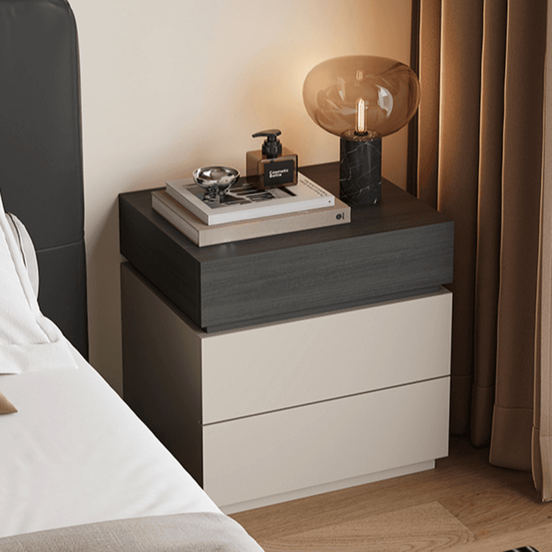 Organic Modern Nightstand With Drawer Organization Featuring 3 Drawers and Particle Board Wood Countertop thumbnail 8