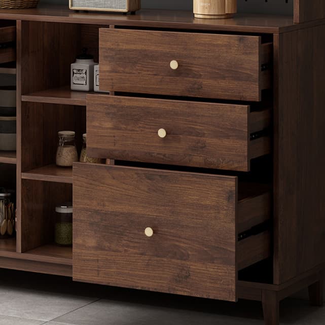 Contemporary Wood Buffet with Glass Doors and 3 Storage Drawers thumbnail 11