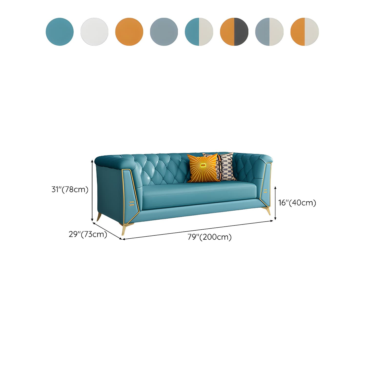 Glam Wood Frame Standard Sofa with Tuxedo Arms in Solid Color thumbnail 25