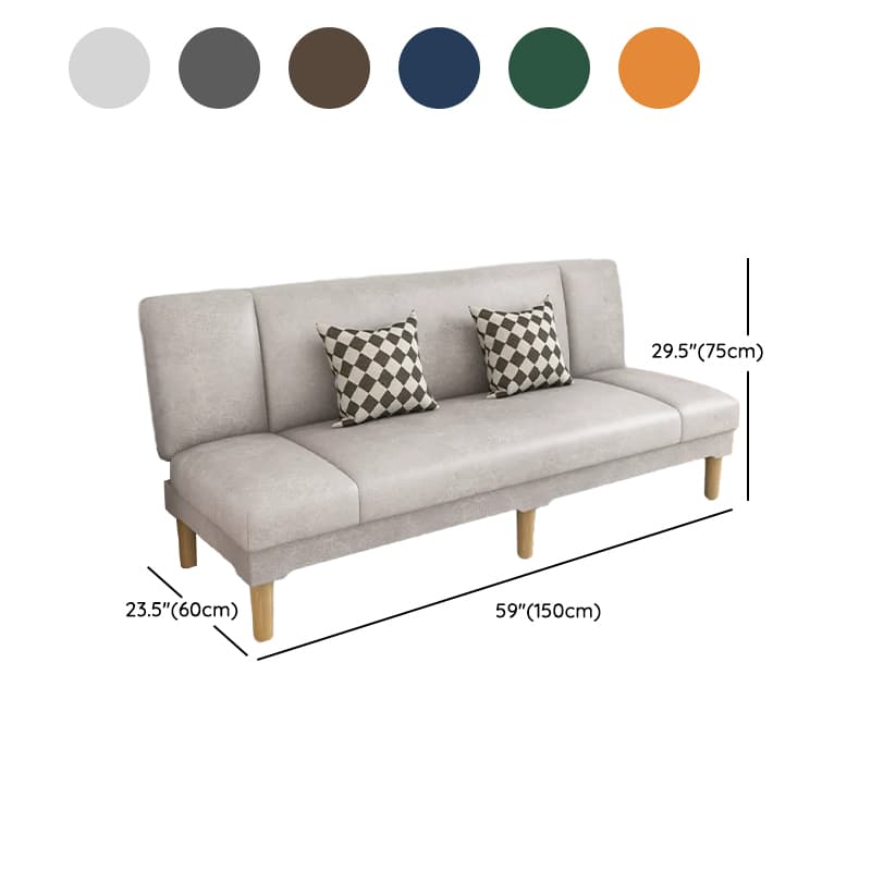 Scandinavian Armless Sleeper Sofa, Light Wood, Foam Filling, Includes Pillows thumbnail 32