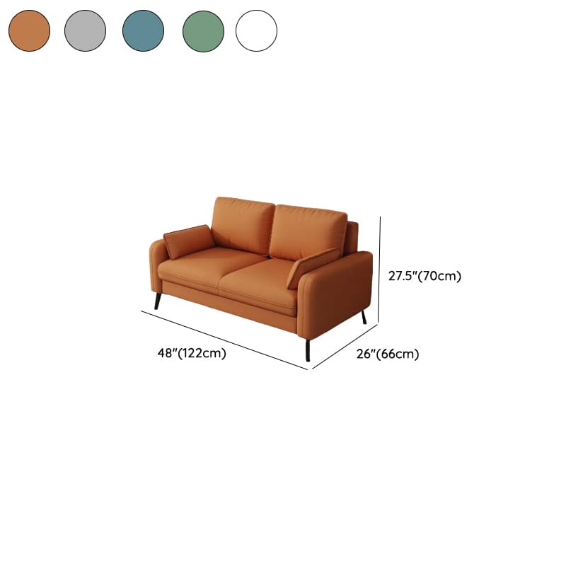 Contemporary Scratch-immune Solid Color Cerulean/Olive Green/Amber Color Loveseat for Seats 2 with Pillow Back and Square Arm thumbnail 21