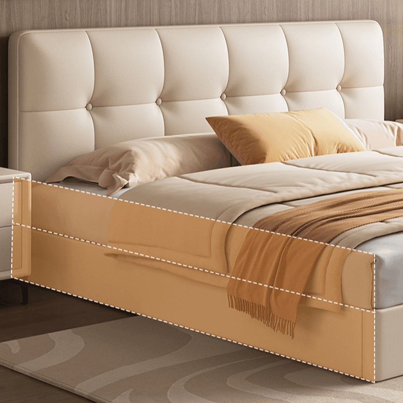 Solid Color Stitch-tufted Panel Bed with Panel Headboard and Sponge Upholstery thumbnail 8
