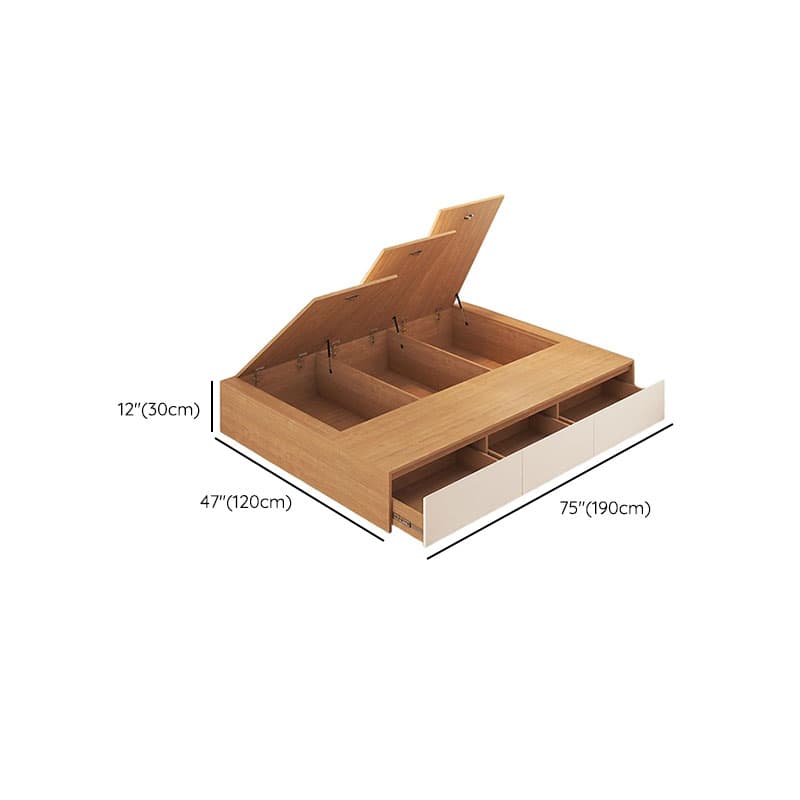 Natural Color Solid Color Storage Included with 3 Storage Boxes Reclaimed Wood Storage Drawer for Bedroom thumbnail 12
