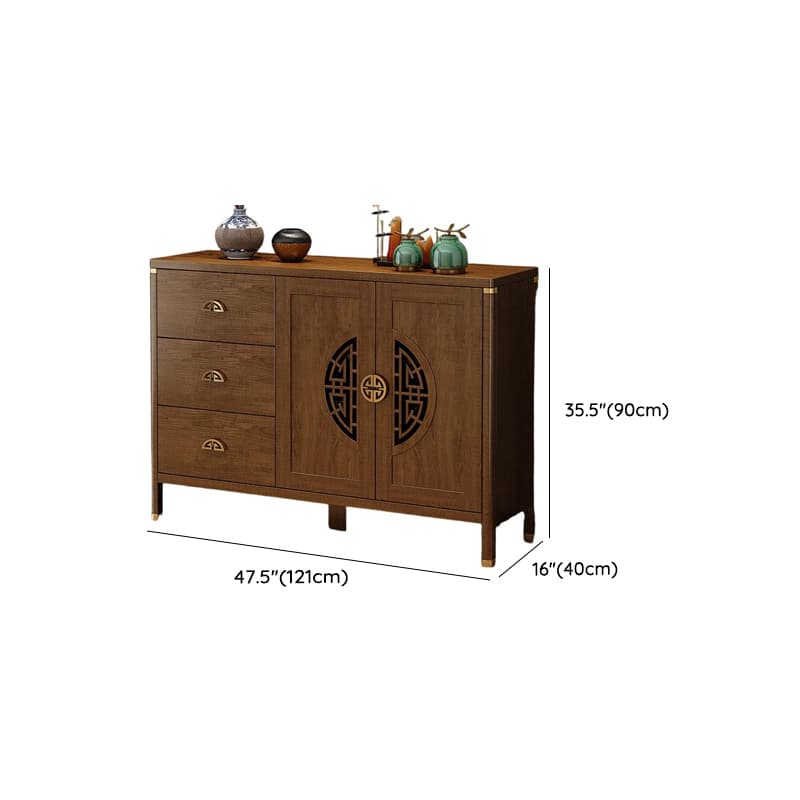 Espresso Standard/Wide/Narrow Timber Sideboard with 4 Doors/3 Doors/2 Doors, Adaptable Shelf and Pantry Hutch, 3 Drawers/6 Drawers/2 Drawers Included/Not Included thumbnail 25