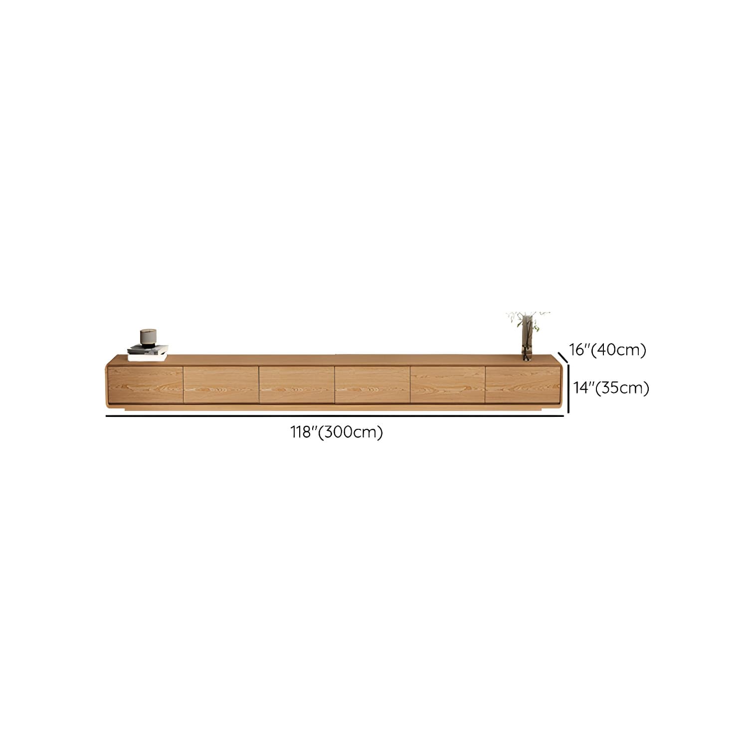 Contemporary Wood Media Console TV Stand in Natural with Drawers thumbnail 20